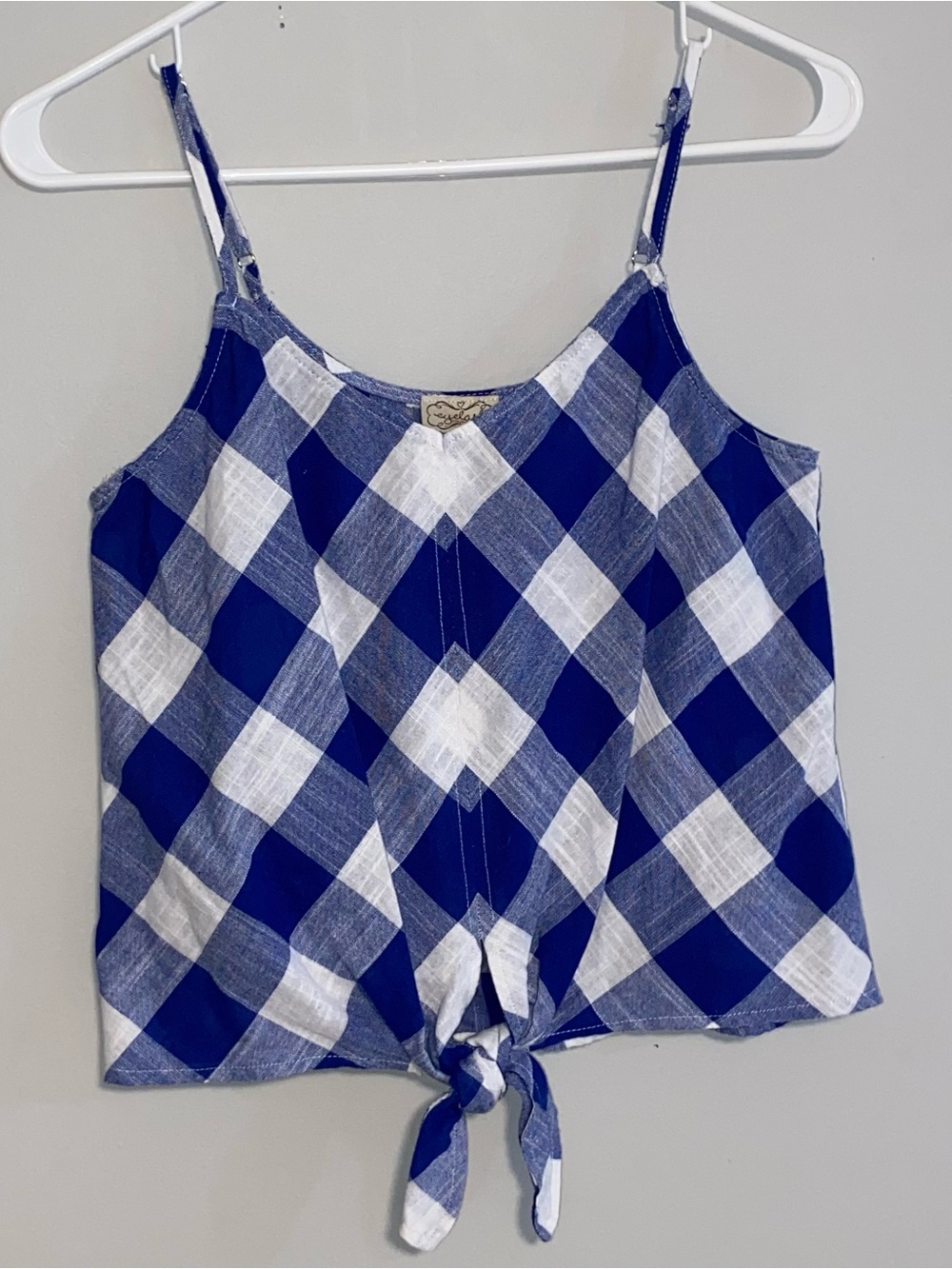 90s Y2K Spaghetti Strap Tank Top XS Cottagecore Americana Cropped Country Chic
